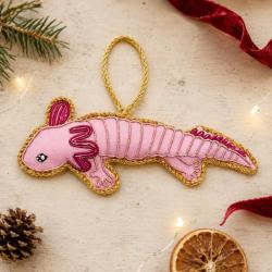Hanging Decoration Embroidered Axolotl