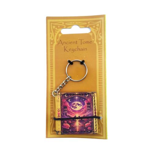 Keyring / Chain Notebook Ancient Tome Wolves and Moon 5.5 x 5cm