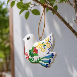 Handmade Floral Dove Christmas Decoration