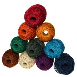 Garden or craft natural hemp twine 6 each of 10 different colours, each 50m