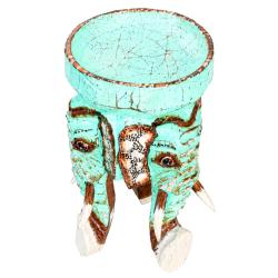 Elephant Stool/Coffee Table – Blue-Green – 30cm