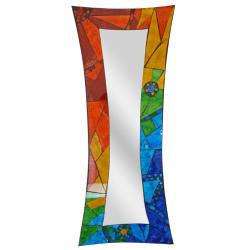 Mirror concave rectangle with mosaic surround 30x70cm rainbow