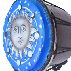 Djembe Drum Sun Face on Blue 20cm