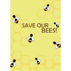 Greetings card Endangered Wildlife Bees 12x17cm