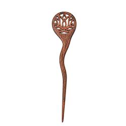 Hand-Carved Rosewood Lotus Hair Pin