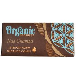 Organic Goodness Nag Champa 12 Back-Flow Incense Cones set of 6