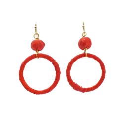 Earrings Recycled Ball and Circle Assorted Colours 5x2.7cm