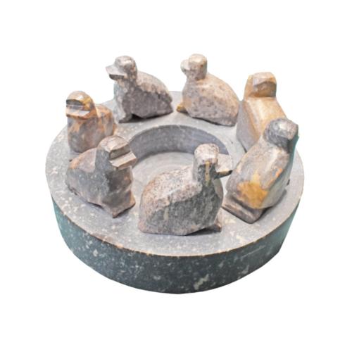 T-lite Candle Holder Soapstone 7 Ducks