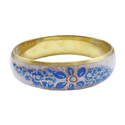 Bangle Floral Bright Blue on Light Pink