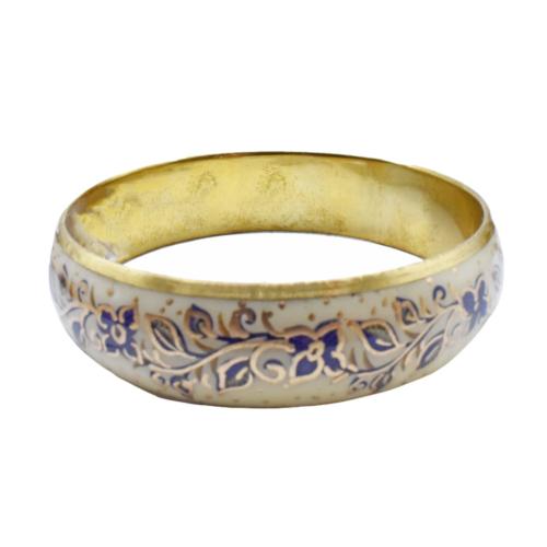 Bangle Floral Dark Blue on Yellow