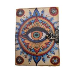 Notebook Leather Bound Eye 15x20cm