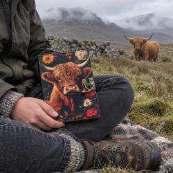 Leather notebook highland cow 6x8 inches