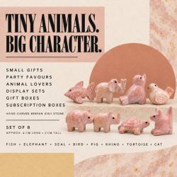 Kisii Soapstone Animals Pink - 8 Designs