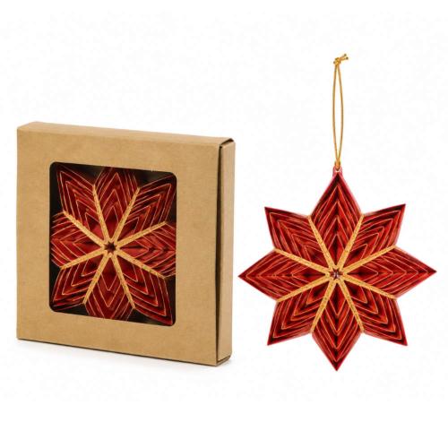 Hanging Christmas Decoration Red Paper Star