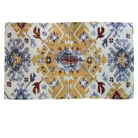 Rug indoor or outdoor, recycled plastic 90 x 150cm cream background