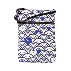 Shoulder Purse / Bag Cotton Cats Circular Pattern 12 x 17cm