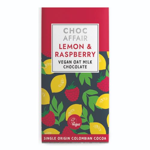 Lemon and Raspberry Vegan Oat Milk Chocolate Bar