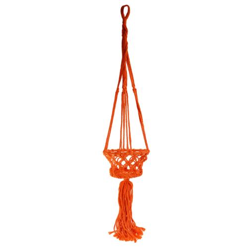 Hanging basket, macrame orange 17cm diameter