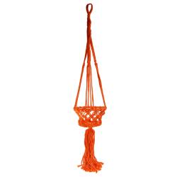 Hanging basket, macrame orange 17cm diameter