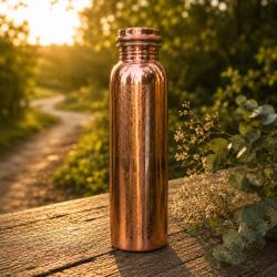 Copper water bottle, engraved, 900ml