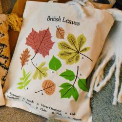 Tote Bag Recycled Cotton Leaves 36 x 40cm