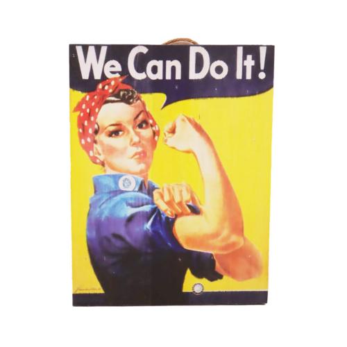 Plaque Albesia Wood We Can Do It 15 x 20cm
