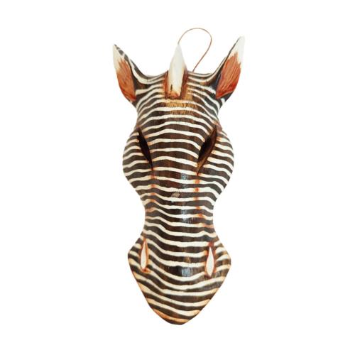 Mask Albesia Wood Zebra Horizontal Stripes 20cm
