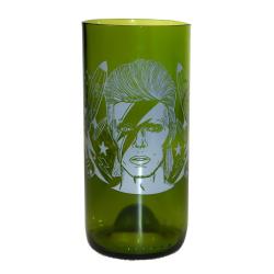 Tumbler made from recycled glass bottle, David Bowie 15cm
