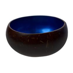 Coconut bowl/t-lite holder blue inner