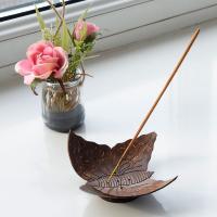 Coconut incense holder butterfly