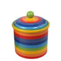Rainbow ceramic storage jar, 11x14cm