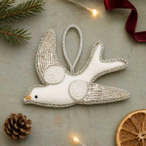 Hanging Decoration Embroidered Flying Dove