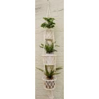 Hanging basket, macrame, triple