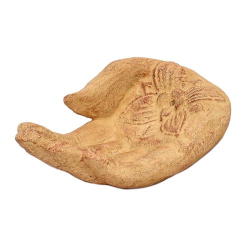 Palm incense holder, sandstone, light brown 15cm