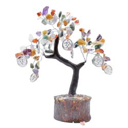 Crystal Tree Multicolured with Om Symbols 18cm height