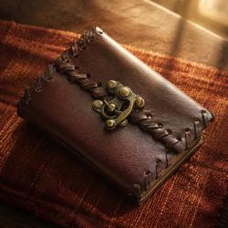 Brown Leather Notebook Journal with Clasp 8 x 10 cm