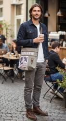 Tote / Shoulder Bag Recycled Tent Canvas, Organic / Dream 31 x 6 x 31cm