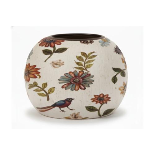 T-lite Holder Mango Wood Garden Round 9x9x6.5cm