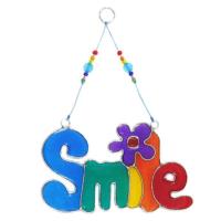 Suncatcher with beads SMILE