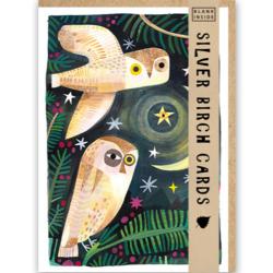 Greetings Card, Owls and Moon, 12.5x18cm