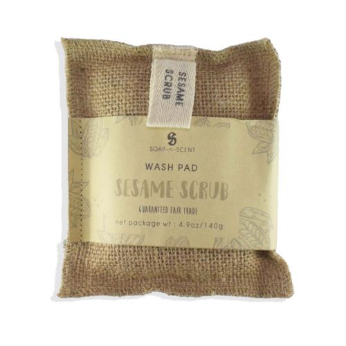 Handmade Sesame scrub Soap wash pad with natural jute, palm oil free
