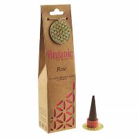 12 packs incense cones & holder, Organic Goodness, rose