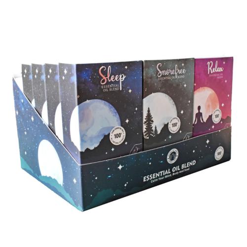 Set of 12 Essential Oil Blends in Display Box - Assorted 10ml each