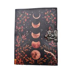 Notebook Leather Bound Moon Phases 15x20cm