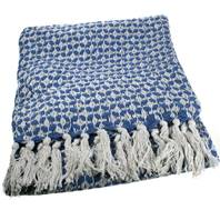 Throw/bedspread, 150x125cm, circle shapes blue