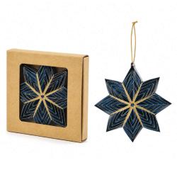 Hanging Christmas Decoration Dark Blue Paper Star