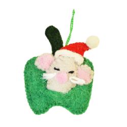 Hanging decoration, felt mouse in capsicum pepper