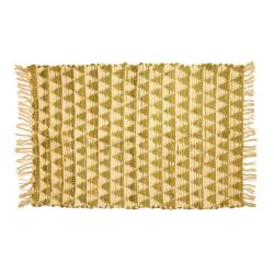 Chindi rag rug recycled cotton handmade olive 60x90cm