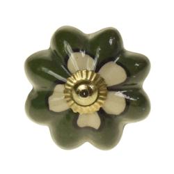 Ceramic door knob, flower shape, assorted