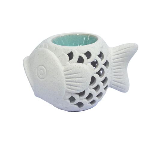 Oil Burner Glazed Cut Out Design Fish